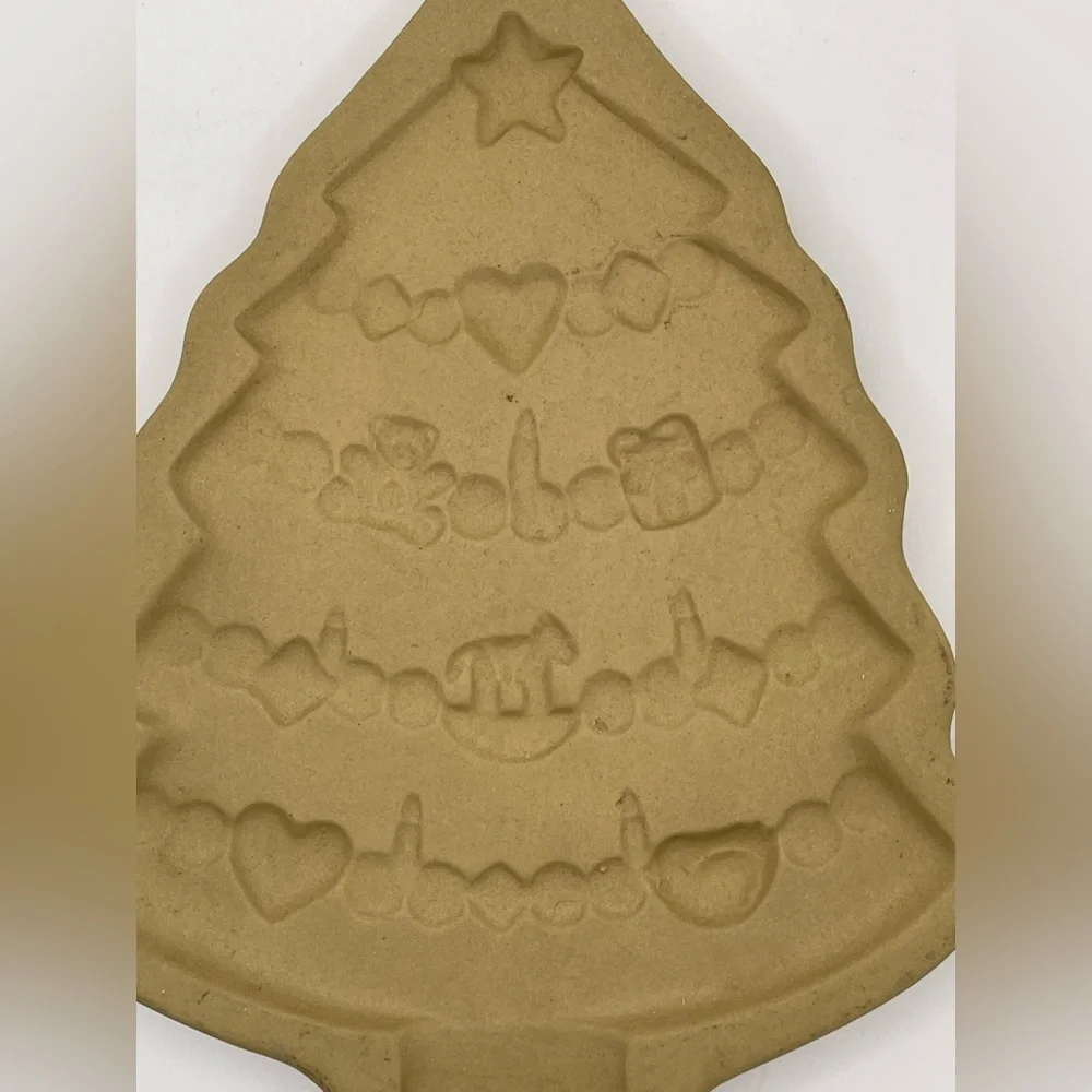 Brown Bag Vintage Ceramic Cookie Molds 3‎ Holiday Large Recipe Angel Tree Floral